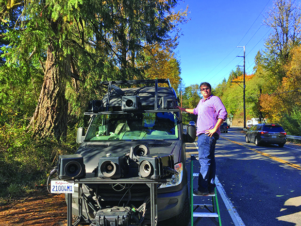 The capture van and Aashish Gandhi of Locals 600 & 695